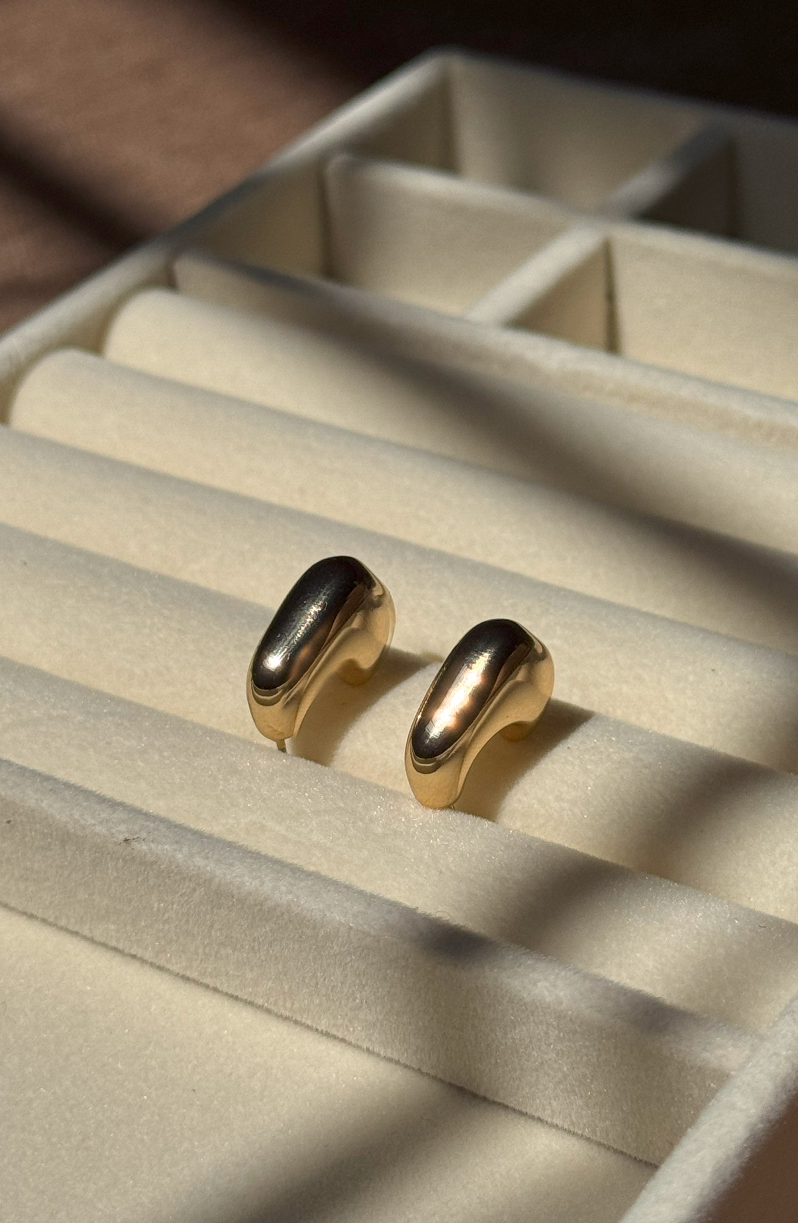 Sunstone Earrings - Gold Plated